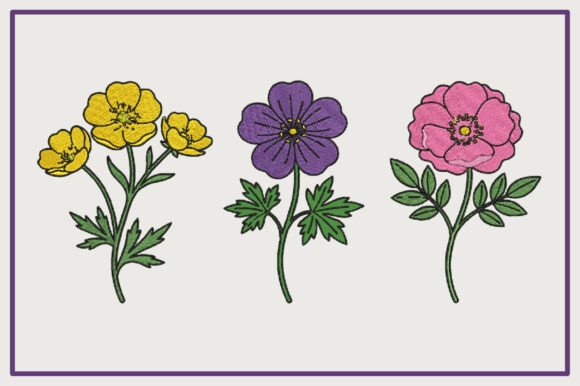 3 Floral Wildflowers Machine Embroidery Review