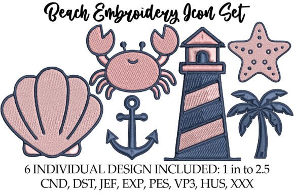 Beach Embroidery Icon Set: A Designer Review