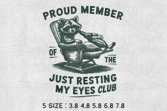 Just Resting My Eyes Raccoon Embroidery Review