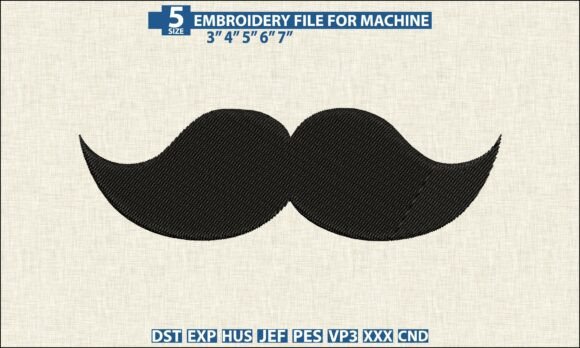 Mustache Embroidery Pattern PES DST Review