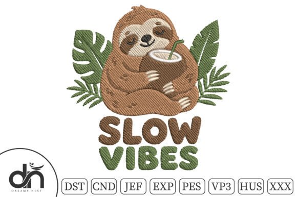 Slow Vibes Sloth Coconut Embroidery Review