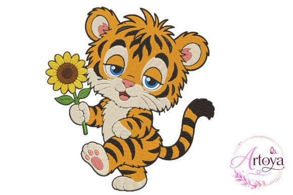 Tiger Sunflower Embroidery Design Review