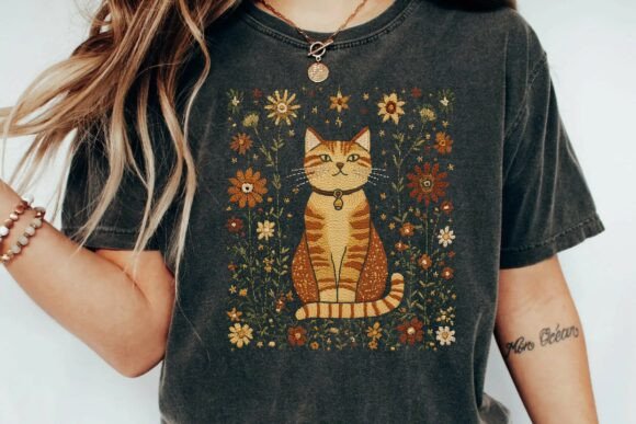 Vintage Folk Art Orange Tabby Cat Design Review